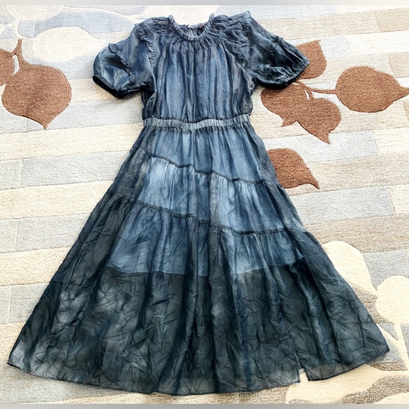 Anthropologie Dresses & Skirts - Anthropologie I Current Air Mottled Steel/Midnight Blue Tiered Maxi Dress